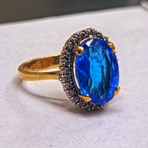 Beautiful  blue crystal  stone ring