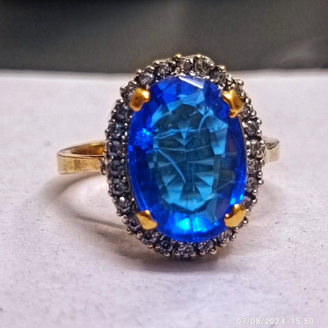 Beautiful  blue crystal  stone ring