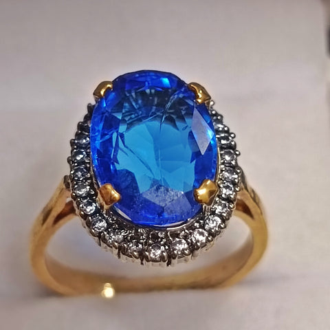 Beautiful  blue crystal  stone ring