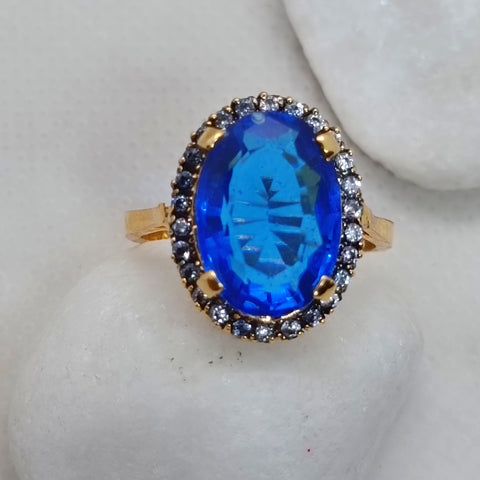 Beautiful  blue crystal  stone ring